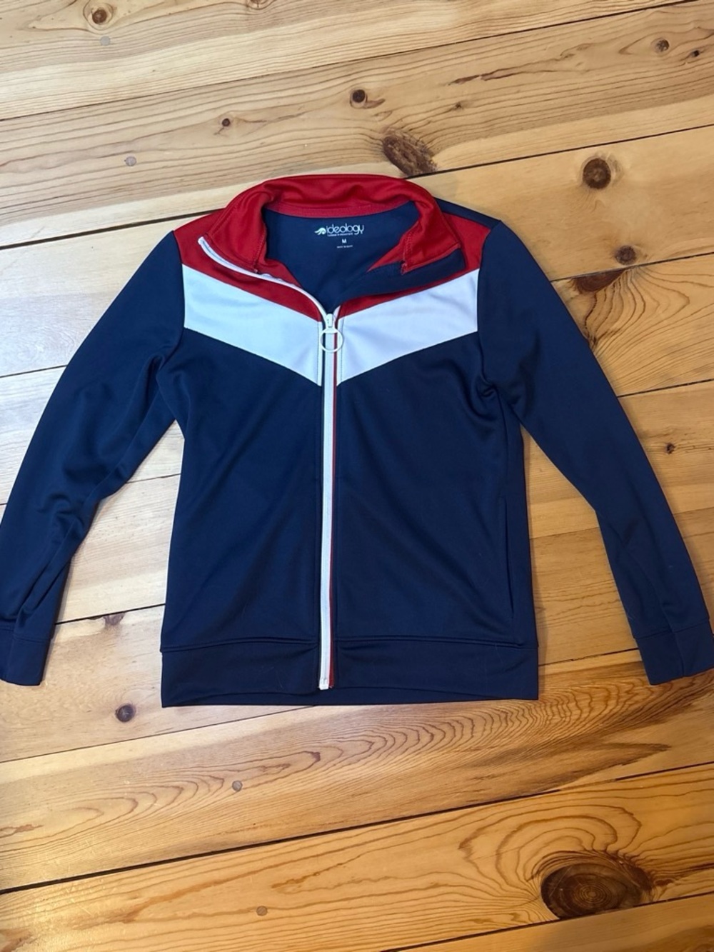 Ideology Navy Jacket with Red Collar Accent